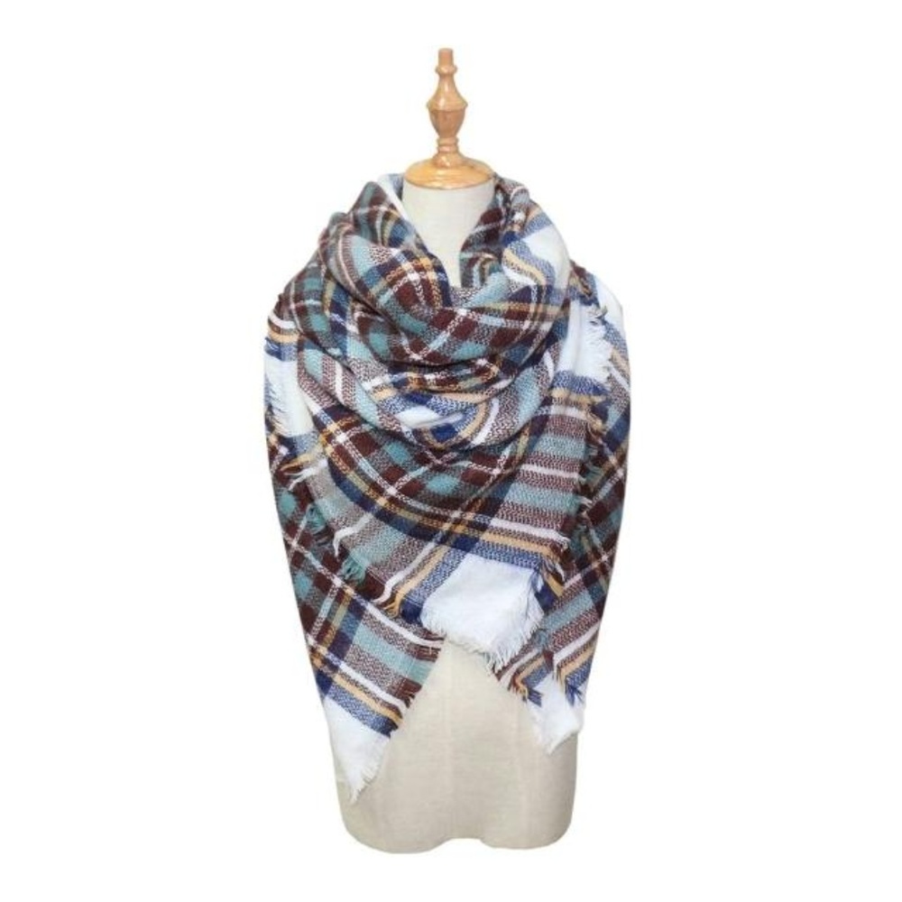 OVERSIZED PLAID SCARF SUNSET GIFT BRAND NEW
